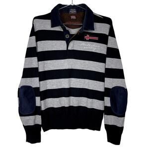 Paul & Shark Yachting Royal Harbor Yacht Club Striped Rugby‎ Wool Sweater Large